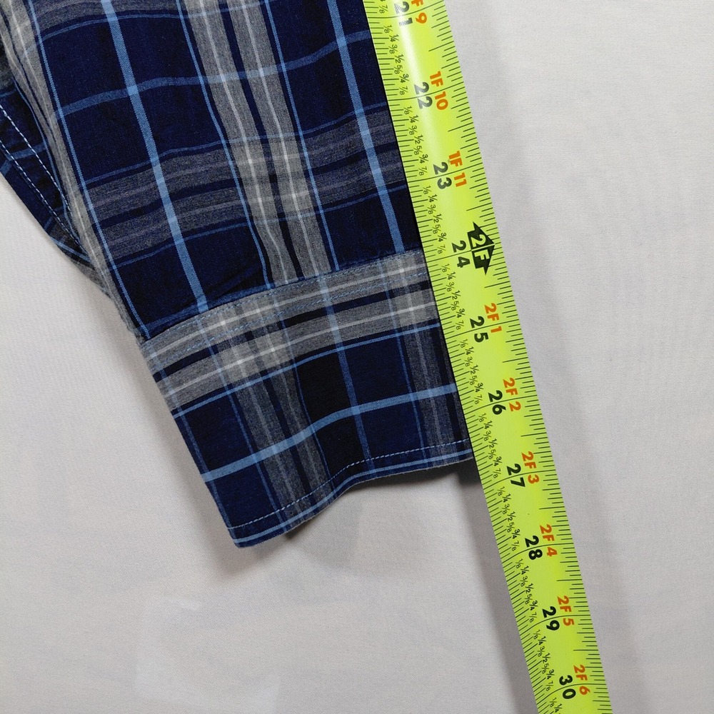 Southern Tide Classic Fit‎ Plaid Long Sleeve Button Up Shirt Men's XL Blue Gray - Picture 8 of 8